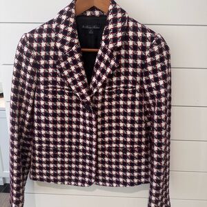 Brooks Brothers Navy, Red and White Checkered Blazer